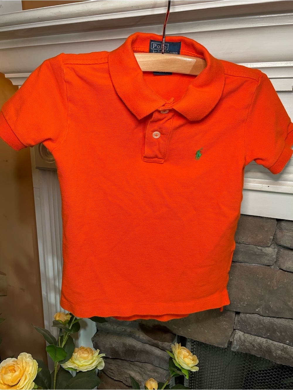 Polo by Ralph Lauren Bright Orange Kids Polo with Green Pony